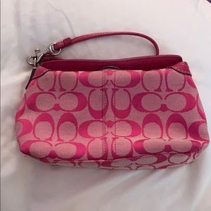 Hot pink coach wristlet
